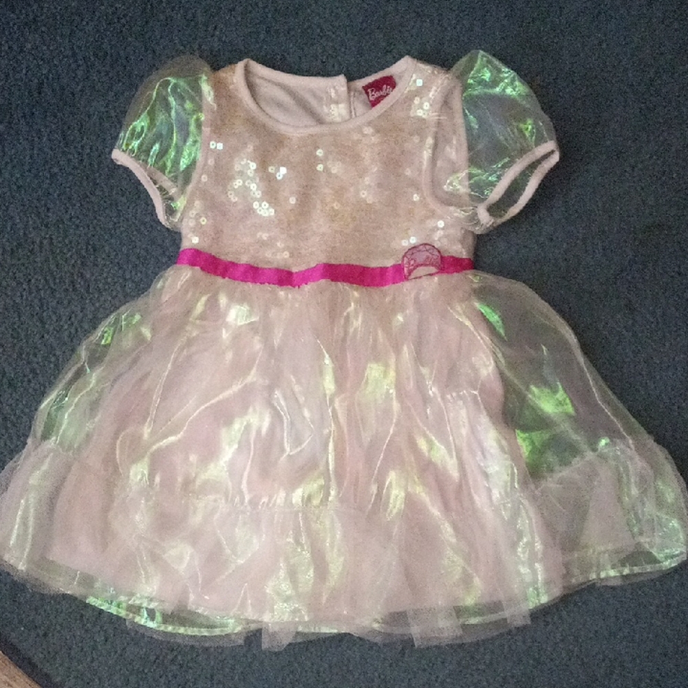Barbie Shimmering Pink and White Kids Costume Dress